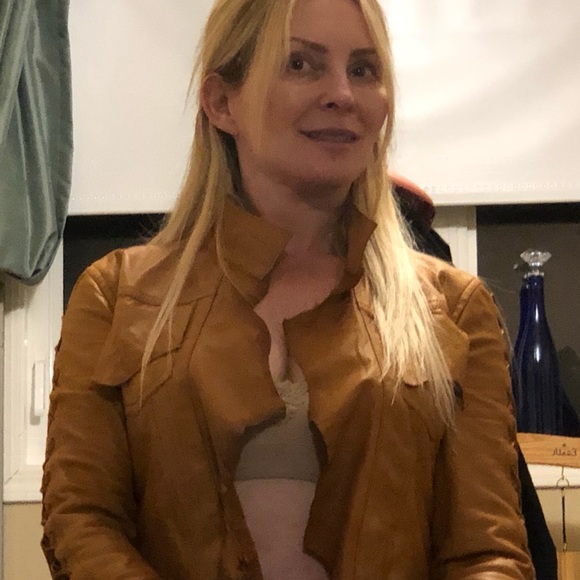 Two-Tone Brown Suede Western-Style Women's Leather Jacket - Picture 16 of 16